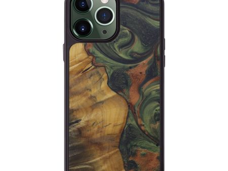 iPhone 13 Pro Max Wood+Resin Phone Case - Murdock (Dark Green, 583135) Hot on Sale