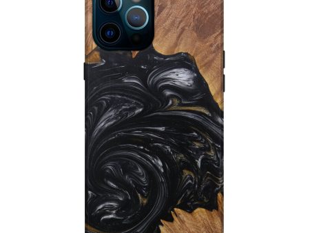 iPhone 12 Pro Max Wood+Resin Live Edge Phone Case - Candra (Black & White, 582833) Online Hot Sale