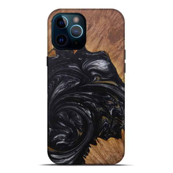 iPhone 12 Pro Max Wood+Resin Live Edge Phone Case - Candra (Black & White, 582833) Online Hot Sale