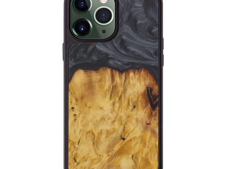 iPhone 13 Pro Max Wood+Resin Phone Case - Vanna (Pure Black, 580694) Online Hot Sale