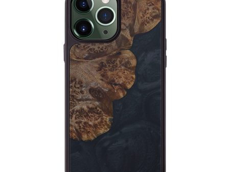 iPhone 13 Pro Max Wood+Resin Phone Case - Bruce (Pure Black, 577177) Hot on Sale