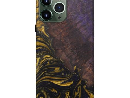 iPhone 13 Pro Max Wood+Resin Live Edge Phone Case - Armine (Metallic, 576765) For Sale