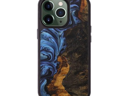 iPhone 13 Pro Wood+Resin Phone Case - Ashia (Dark Blue, 578504) Fashion