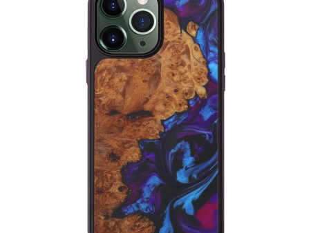 iPhone 13 Pro Max Wood+Resin Phone Case - Charlene (Purple, 574995) Discount