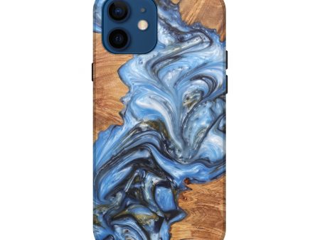 iPhone 12 Wood+Resin Live Edge Phone Case - Lai (Light Blue, 579122) Sale