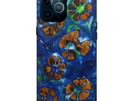 iPhone 12 Pro Max Wood+Resin Live Edge Phone Case - Luciana (Dark Blue, 586772) Cheap