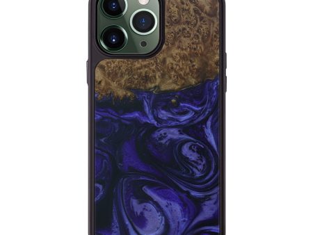 iPhone 13 Pro Max Wood+Resin Phone Case - Nguyet (Purple, 587671) Cheap