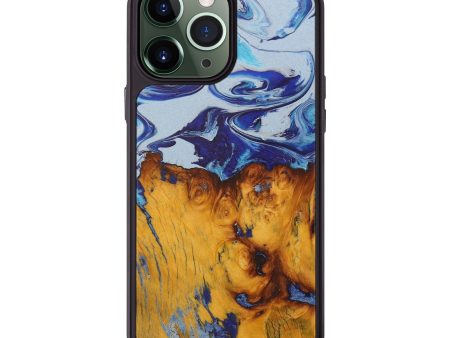 iPhone 13 Pro Max Wood+Resin Phone Case - Ephram (Dark Blue, 581122) on Sale