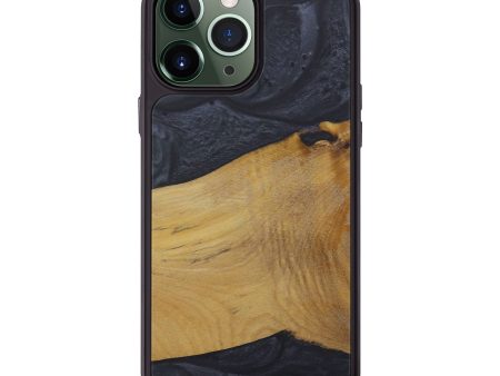 iPhone 13 Pro Max Wood+Resin Phone Case - Aileen (Pure Black, 578014) Online Sale