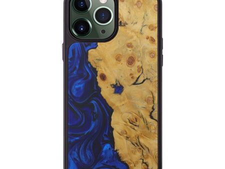 iPhone 13 Pro Max Wood+Resin Phone Case - Becky (Dark Blue, 583367) Fashion