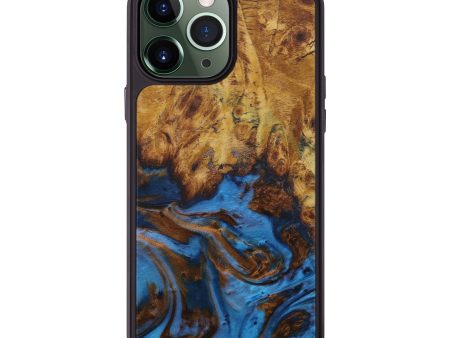 iPhone 13 Pro Max Wood+Resin Phone Case - Bryson (Teal & Gold, 579210) Online