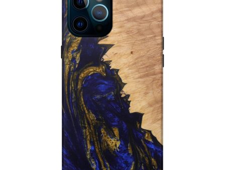 iPhone 12 Pro Max Wood+Resin Live Edge Phone Case - Franza (Dark Blue, 576757) Online Hot Sale