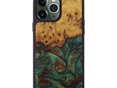 iPhone 13 Pro Max Wood+Resin Phone Case - Anstice (Dark Green, 583155) Online Sale