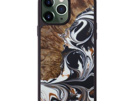 iPhone 13 Pro Max Wood+Resin Phone Case - Octavius (Black & White, 575895) Online Sale