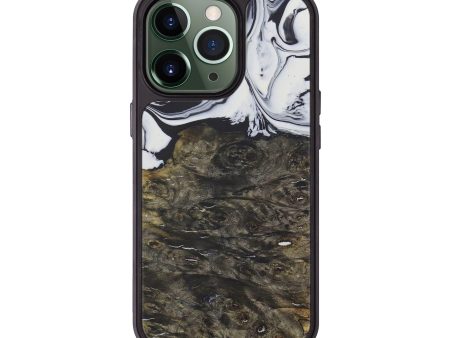 iPhone 13 Pro Wood+Resin Phone Case - Affie (Black & White, 583772) Supply