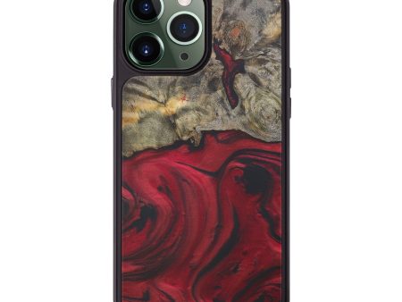 iPhone 13 Pro Max Wood+Resin Phone Case - Osa (Dark Red, 582188) Fashion