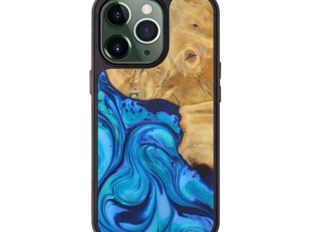 iPhone 13 Pro Wood+Resin Phone Case - Winifred (Light Blue, 576431) Online now