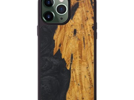 iPhone 13 Pro Max Wood+Resin Phone Case - Akeelah (Pure Black, 574912) Online Sale