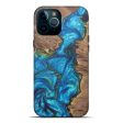 iPhone 12 Pro Max Wood+Resin Live Edge Phone Case - Carlina (Teal & Gold, 574886) Online now