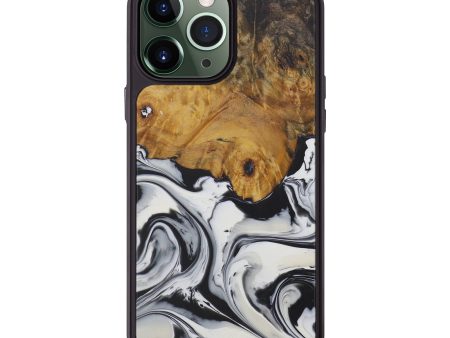 iPhone 13 Pro Max Wood+Resin Phone Case - Elberta (Black & White, 575916) Cheap