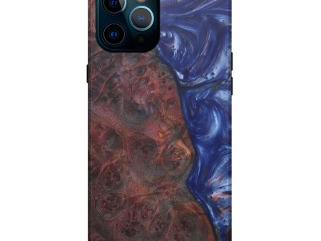 iPhone 12 Pro Max Wood+Resin Live Edge Phone Case - Izuru (Light Blue, 576763) For Discount