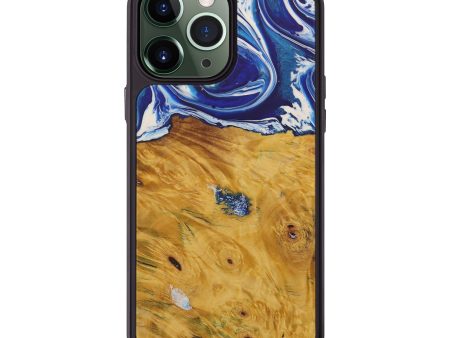 iPhone 13 Pro Max Wood+Resin Phone Case - America (Light Blue, 587717) Supply