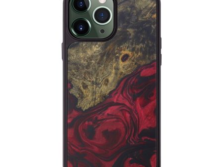 iPhone 13 Pro Max Wood+Resin Phone Case - Ottcsr (Dark Red, 577655) Hot on Sale