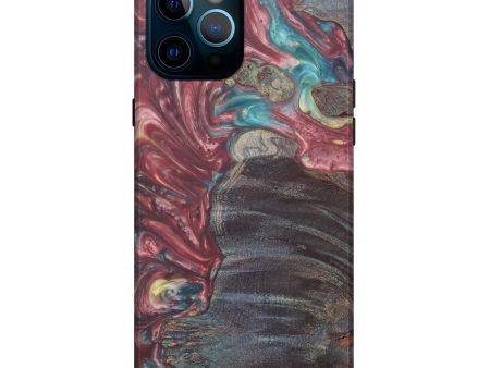 iPhone 12 Pro Max Wood+Resin Live Edge Phone Case - Beilul (Dark Red, 579160) Cheap