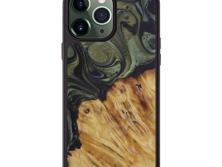 iPhone 13 Pro Max Wood+Resin Phone Case - Sheela (Dark Green, 581363) Supply