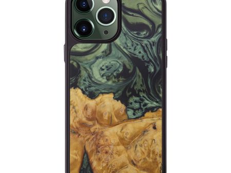 iPhone 13 Pro Max Wood+Resin Phone Case - Fay (Dark Green, 580546) Online Hot Sale