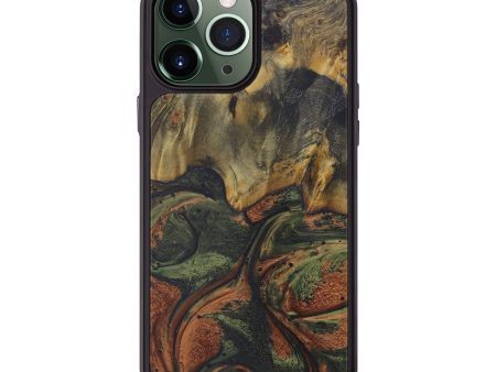 iPhone 13 Pro Max Wood+Resin Phone Case - Cami (Dark Green, 578739) For Sale