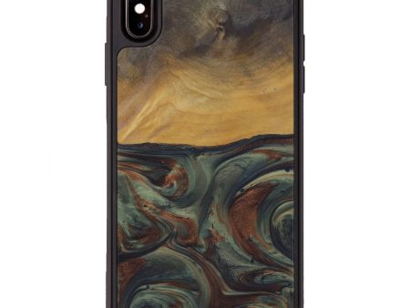 iPhone Xs Max Wood+Resin Phone Case - Boston (Dark Green, 577737) For Cheap