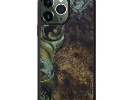 iPhone 13 Pro Max Wood+Resin Phone Case - Pradeep (Dark Green, 577717) For Discount