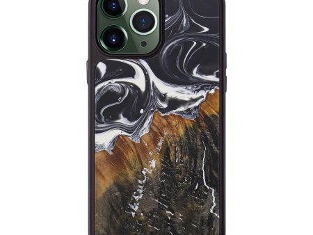 iPhone 13 Pro Max Wood+Resin Phone Case - Tiff (Black & White, 579590) Supply