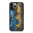 iPhone 13 Pro Max Wood+Resin Phone Case - Thompson (Teal & Gold, 576630) For Discount