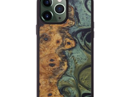 iPhone 13 Pro Max Wood+Resin Phone Case - Lyndy (Dark Green, 576416) Online now