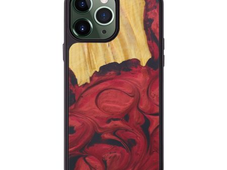 iPhone 13 Pro Max Wood+Resin Phone Case - Mathilde (Dark Red, 582186) Online now