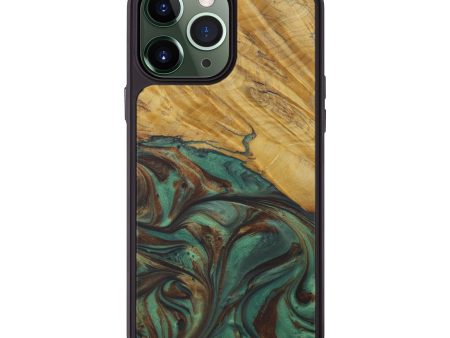 iPhone 13 Pro Max Wood+Resin Phone Case - Sunshine (Dark Green, 580581) on Sale