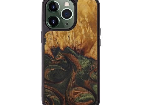 iPhone 13 Pro Wood+Resin Phone Case - Tinie (Dark Green, 581249) Discount