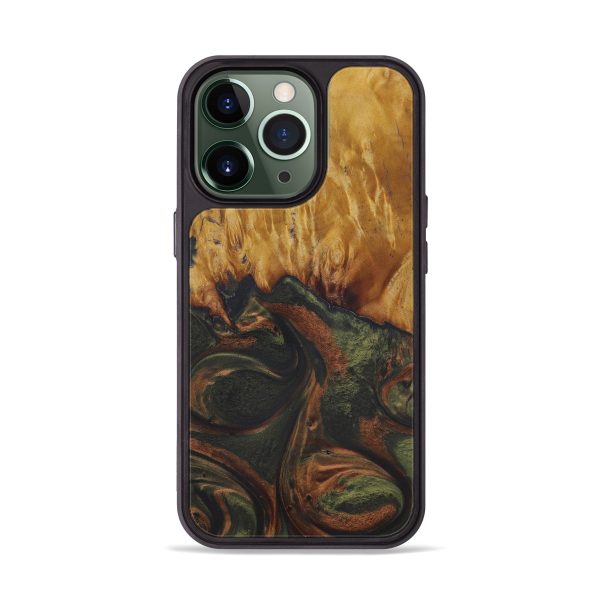 iPhone 13 Pro Wood+Resin Phone Case - Tinie (Dark Green, 581249) Discount