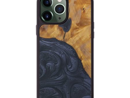 iPhone 13 Pro Max Wood+Resin Phone Case - Misty (Pure Black, 577097) Hot on Sale