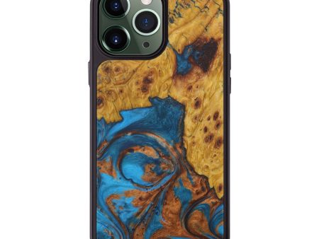 iPhone 13 Pro Max Wood+Resin Phone Case - Achsah (Teal & Gold, 579062) Online