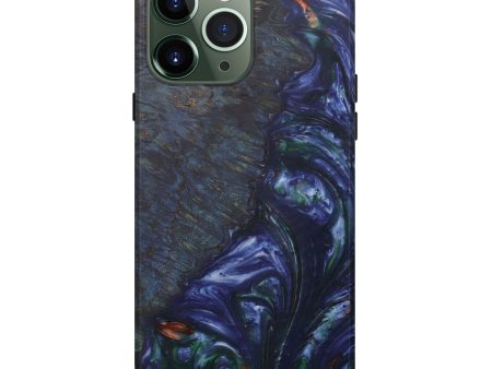 iPhone 13 Pro Max Wood+Resin Live Edge Phone Case - Bertrand (Dark Blue, 576761) For Sale