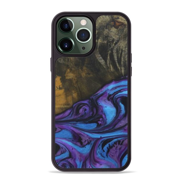 iPhone 13 Pro Max Wood+Resin Phone Case - Abie (Purple, 579307) Online Hot Sale