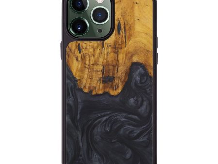 iPhone 13 Pro Max Wood+Resin Phone Case - Carmody (Pure Black, 579526) Cheap