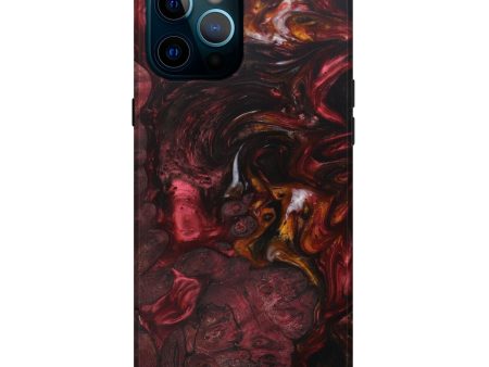 iPhone 12 Pro Max Wood+Resin Live Edge Phone Case - Kasper (Dark Red, 579193) on Sale