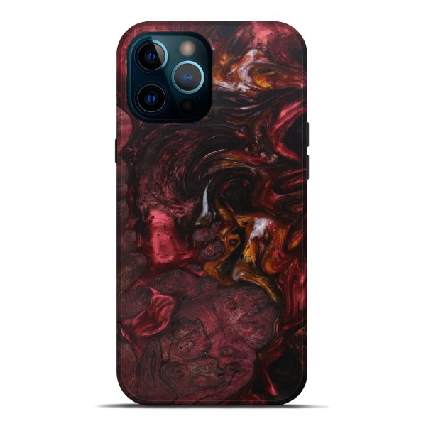 iPhone 12 Pro Max Wood+Resin Live Edge Phone Case - Kasper (Dark Red, 579193) on Sale