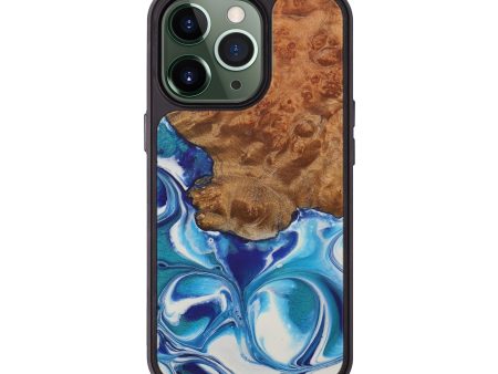 iPhone 13 Pro Wood+Resin Phone Case - Woodie (Light Blue, 583377) Sale