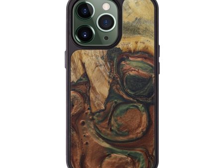 iPhone 13 Pro Wood+Resin Phone Case - Yasmine (Dark Green, 583220) Sale