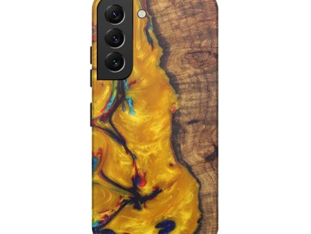 Galaxy S22 Wood+Resin Live Edge Phone Case - Open (Dark Red, 574895) Cheap